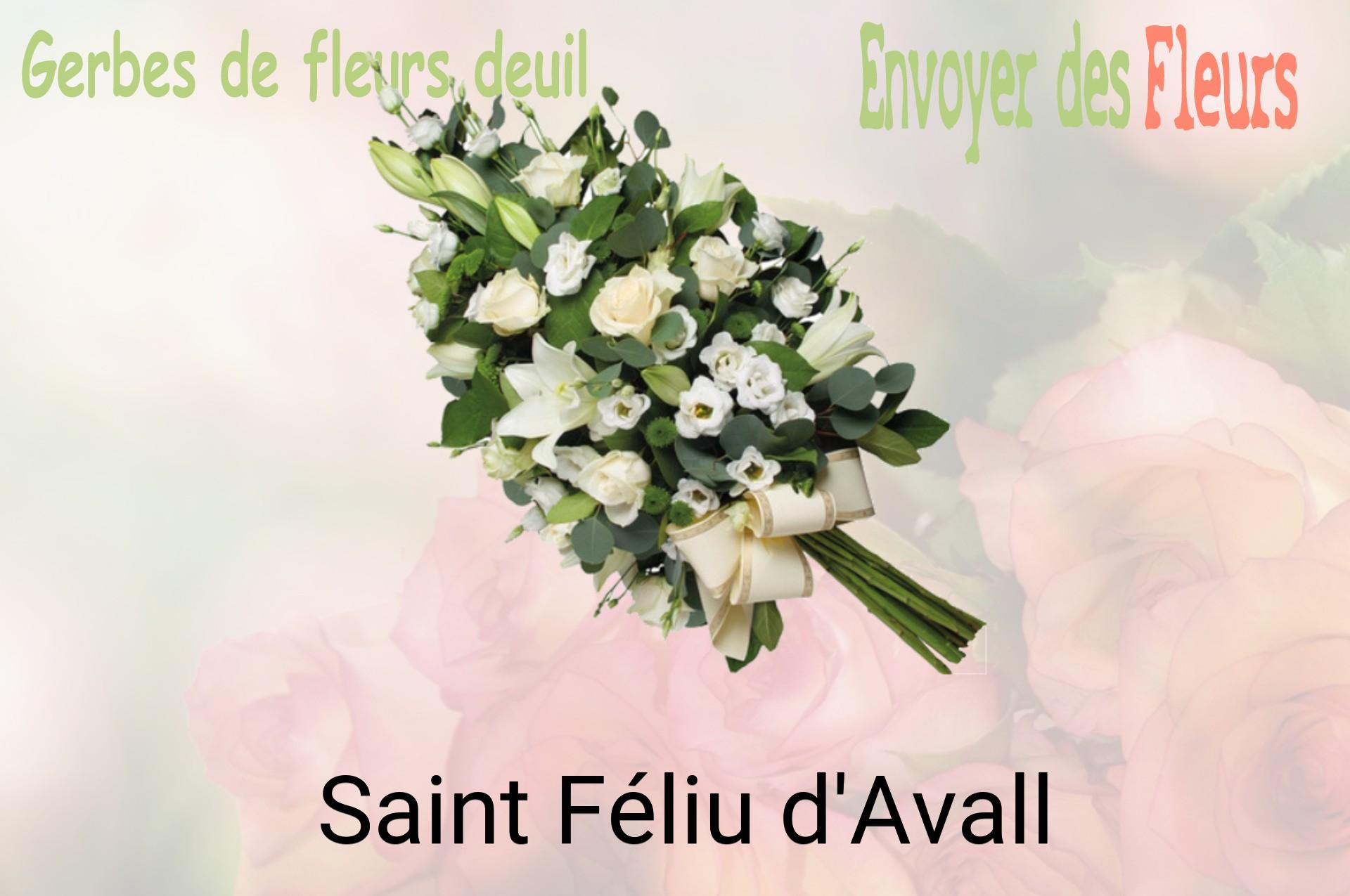 Gerbe de fleurs de deuil livrée à Saint-Féliu-d'Avall